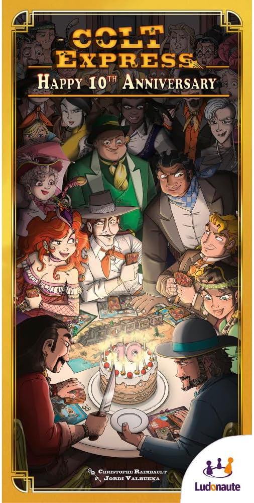 Ludonaute: Colt Express: Happy 10th Anniversary Promo Box - Expansion, Upgraded Components, Family Strategy Board Game, Ages 10+, 2-6 Players, 40 Min