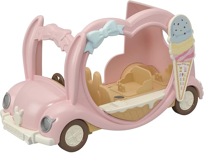 Calico Critters - Ice Cream Van - Calico Land Amusement Series – Kids Pretend Play Toy, Miniature Vehicle & Accessories Set, Ages 3+