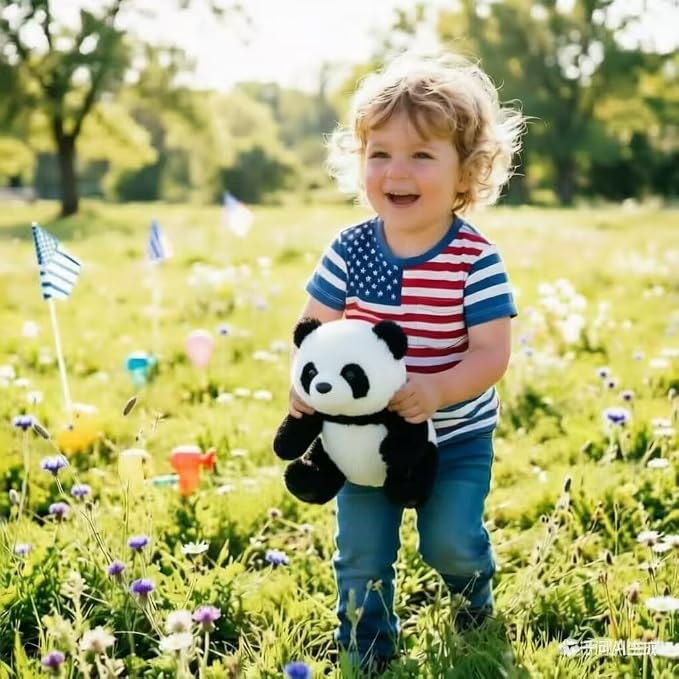 Panda Stuffed Animal, 10" Panda Plush Toy Stress Relief Plush Toy Birthday Christmas Valentine's Day Gift for Kids Adults