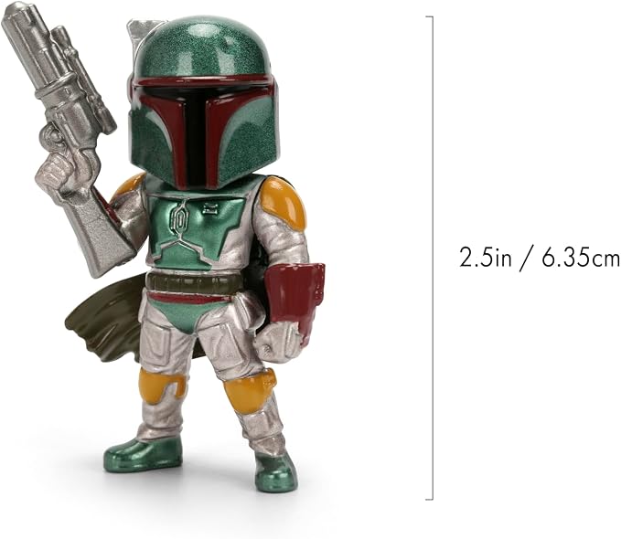 Jada Star Wars Metalfigs 4-Pack – Darth Vader, Stormtrooper, R2-D2, Boba Fett (Classic) Die-Cast Figures 2.5” Scale – Stylized Display Set Toys