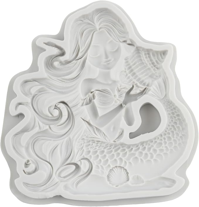 Mermaid Polymer Clay Mold Mermaid Conch Silicone Molds for DIY Craft Epoxy Resin Casting Polymer Clay Tools Crafts Air Dry Jewelry Making