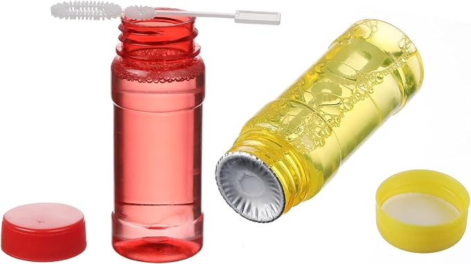 Novelinks 40 Pack 2oz Bubble Bottle Bulk for Kids - 2oz Blow Bubbles Solution Novelty Summer Toy - Activity Party Favor Assorted Colors Set