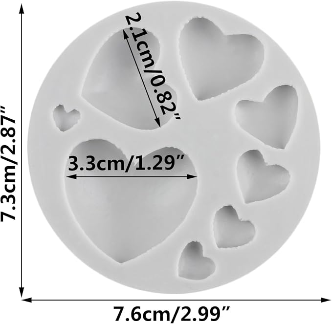 Heart Polymer Clay Mold Love Heart Silicone Molds for DIY Crafts Epoxy Resin Casting Air Dry Polymer Clay Plaster Jewelry Making
