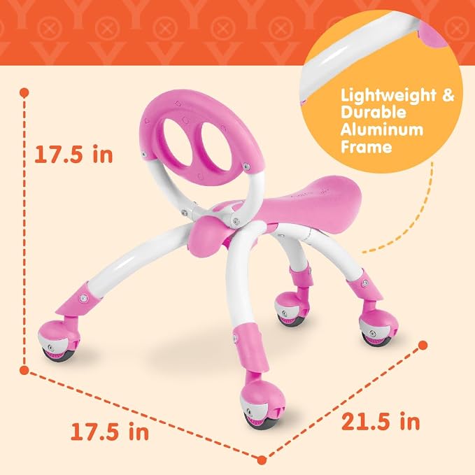 YBIKE Pewi Walking Ride On Toy - From Baby Walker to Toddler Ride On for Ages 9 Months to 3 Years Old