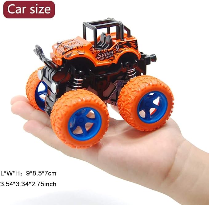 4 Pack Monster Trucks Toys for Boys 2 3 4 5 6 7 Year Old, Friction Powered Pull Back Car Toys for Toddlers Kids Ages 3-5 2-4 4-7, Best Birthday Christmas Party Gift for Boys and Toddlers