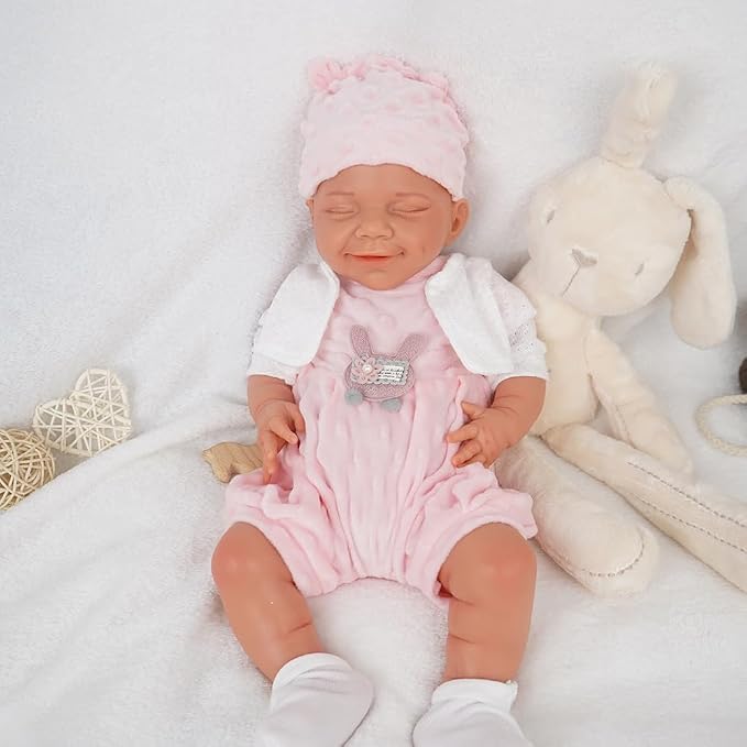 Girl 18 Inch, Silicone Reborn Baby Dolls, Realistic Baby Doll, Not Vinyl, Posable Newborn, Reborn Baby Dolls Silicone Full Body