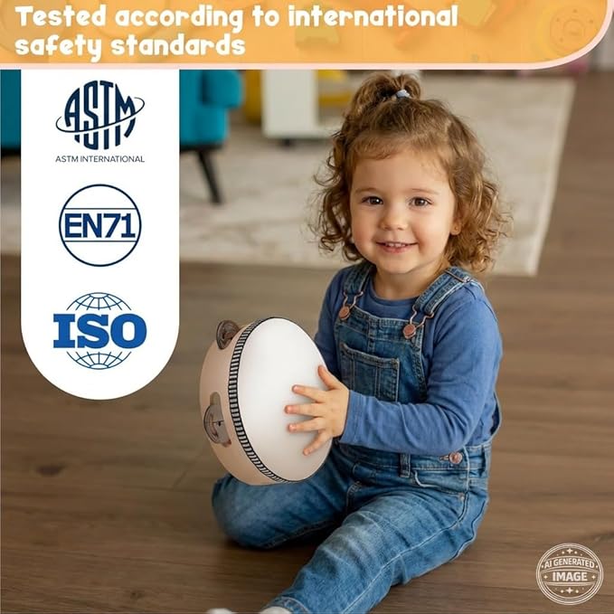 Stoie’s Wooden Musical Instruments for Toddlers Ages 3+, Montessori Music Toy Set for Kids with Drum, Tambourine, Maracas, Bells & Flute, Educational Preschool Toys for Boys & Girls