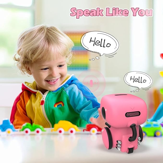 KaeKid Robots for Girls 3-5, Interactive Smart Robotic with Touch Sensor, Voice Control, Speech Recognition, Singing, Dancing, Repeating and Recording, Gift for Kids