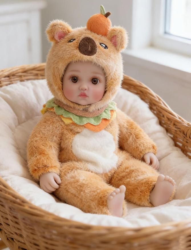 Baby Doll, 18 Inch Realistic Soft Body Baby Doll Real Life Baby Dolls with Accessories, for 3+ Year Old Girls, Pretend Play, Collection, Gift-Ready (18", Orange)
