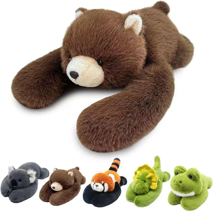 Medium Stuffed Brown Bear Plush 16.7 Inch 0.93 Lb | Weighted Arm, Huggable Bear Stuffed Animal, Super Soft Plushies, Cute Stuffy, Room Decor, Birthday Gift for Kids Girls