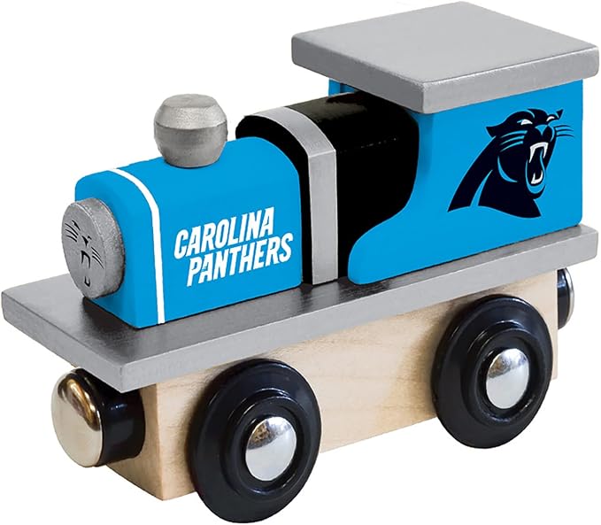 MasterPieces NFL Carolina Panthers Real Wood Toy Train, for Ages 3+ - Premium Quality, Educational, and Fun Activity for Kids and Families - Great Gift Idea for Holidays, Birthdays, and Everyday Play