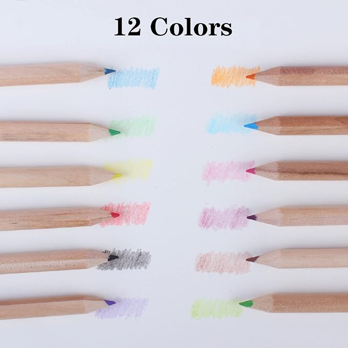 Tergy 8 Packs Mini Colored Pencils with Sharpener in Tube Portable Drawing Art Cartoon Pencils for 3 Years and Up Kids Adults Writing Sketching Painting,12 Colors in Tube