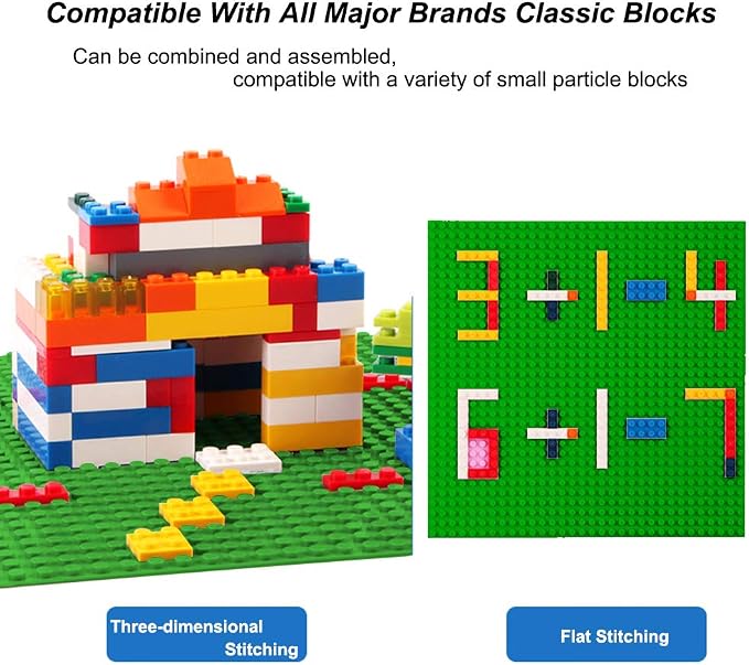 LVHERO Classic Baseplates Building Plates for Building Bricks 100% Compatible with All Major Brands-Baseplate, 10in x 10in, Pack of 8 (Green)