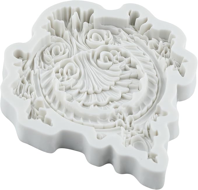 Baroque Polymer Clay Molds Baroque Curlicues Scroll Relief Lace Silicone Mold for Epoxy Resin Casting DIY Crafts Air Dry Polymer Crafts Supplies Clay Tools