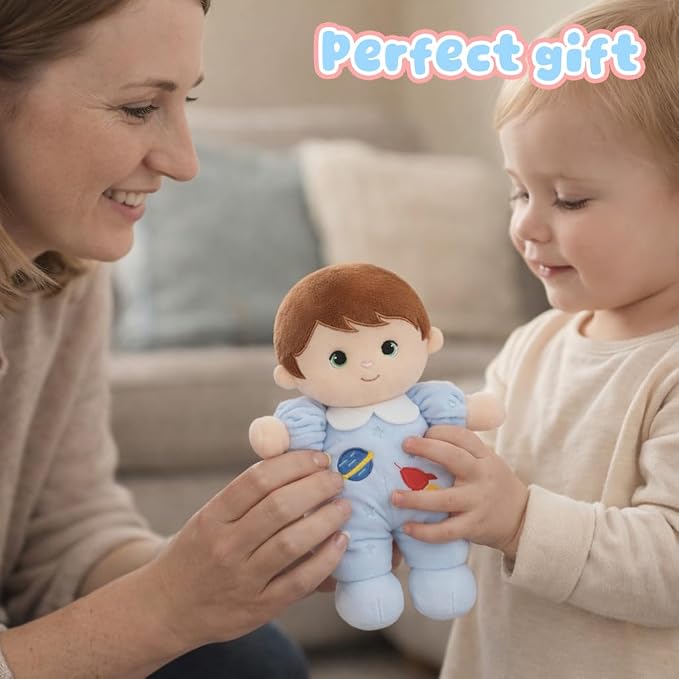 Soft Boy Baby Doll 10" Ocean Blue - My First Baby Rag Doll, Birthday Toys for 1 Year Old Boy, Ideal Gifts for 1 Year Old Boy & Baby Boy, Snuggle Buddy for Infants & Toddlers