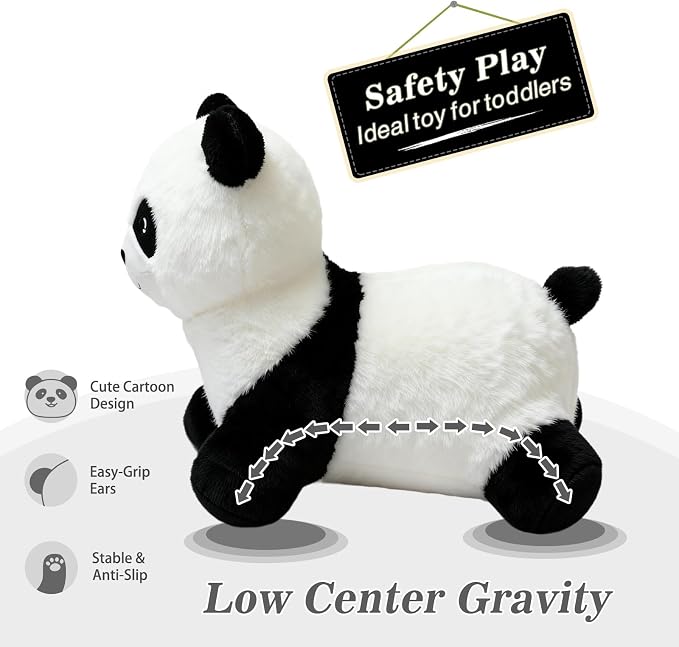 INPANY Bouncy Horse, Panda Hopper Toys, Toddler Plush Bouncing Animal, Kid Inflatable Ride on Rubber Bouncer, Outdoor Cool Birthday Gift for 2 3 4 Yr Boy Girl