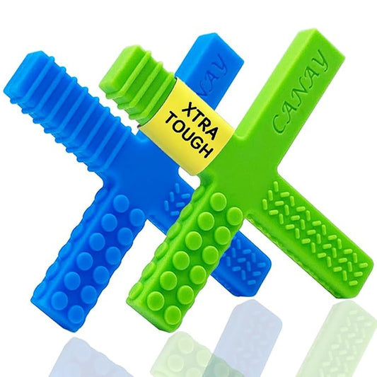 Xtra Tough Sensory Chew Stick Toys for Kids, Boys & Girls – Designed for Autism, Teething, Chewing, ADHD, SPD, Oral Motor Needs – for Moderate & Aggressive Chewers (2 Pack)