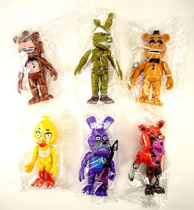 NA Toysvill FNAF Action Figures (Set of 6 pcs) | Inspired by Five Nights at Freddy’s Toys Figurines Set, Cake Toppers, Party Set, Collectible Toys for Kids, Height About 4 inches
