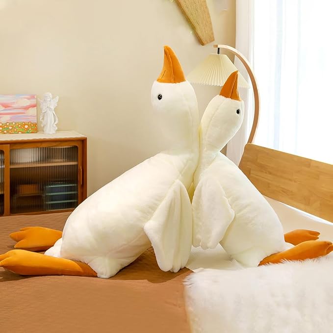 25.5 Inches Goose Stuffed Animals Plush Pillow Super Soft White Swan Sleeping Throw Plushie(White, 25.5")