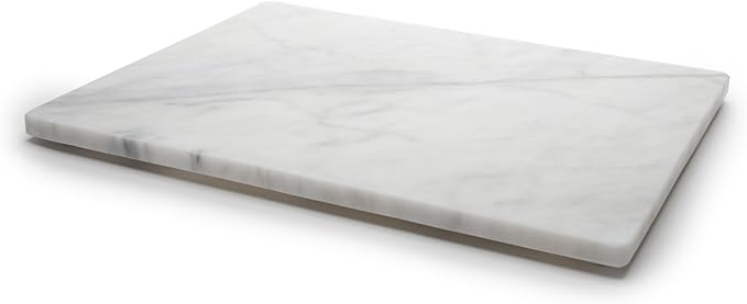Fox Run Marble Pastry Board White, 16 x 20 x 0.75 Inch Natural White Marble Dough Board