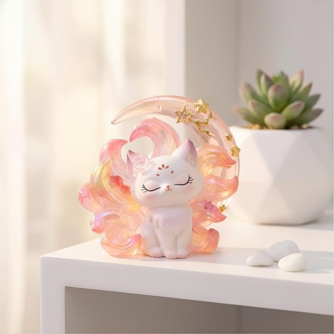 YAMSLAM Cute Nine-Tailed Fairy Fox Animal Mystery Box Blind Collectible Figures for Desk Decoration Birthday Party Gifts, Random 1pc of 7 Styles