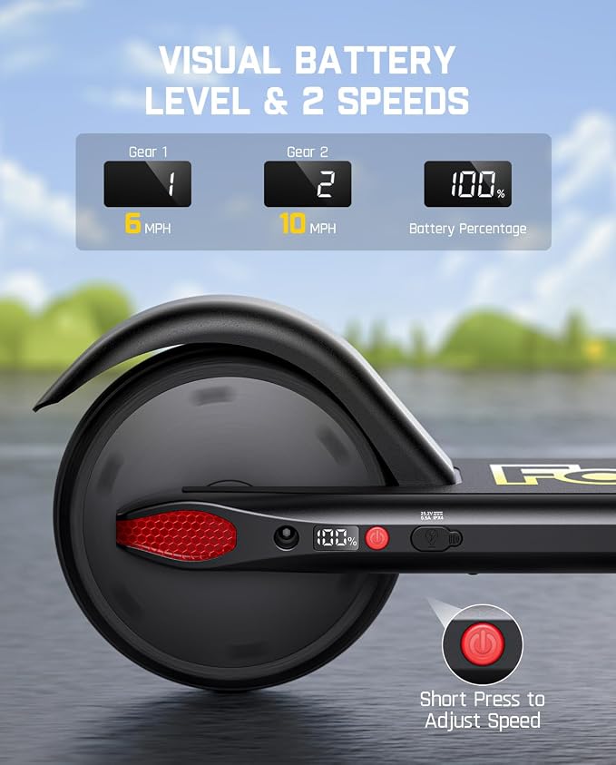 FanttikRide C9 Kids Electric Scooter Ages 8-12, Foldable for Kids 3.9-5.2 ft, 132 lbs, 5 Miles Range, Up to 40 mins Ride Time, 2 Safe Max Speed 6/10 MPH, 3 Adjustable Heights