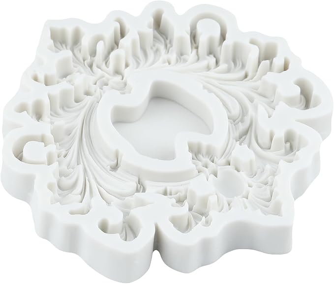 Baroque Curlicues Scroll Lace Silicone Mold Vintage Relief Flower Filigree Polymer Clay Molds for DIY Crafts Epoxy Resin Casting Air Dry Polymer Clay Plaster Jewelry Making