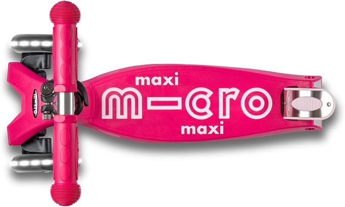 Micro Kickboard | Maxi LED Kids Scooter for Ages 5-12 | Children up to 110 lbs | 3 Wheel Lean-to-Steer Design | Adjustable T Bar | Smooth Ride, Motion Activated PU LED Wheels | Swiss Design