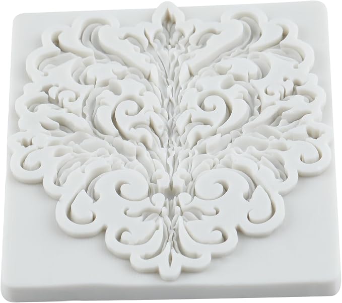 Baroque Polymer Clay Mold Curlicues Scroll Relief Lace Silicone Molds for DIY Crafts Epoxy Resin Casting Air Dry Polymer Clay Plaster Jewelry Making