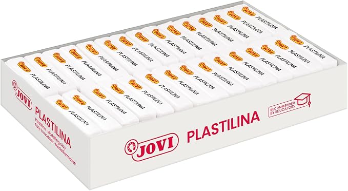 Jovi - Reusable Non-Hardening Modeling Clay, 30 White Bars, 1.75 oz Each | Total of 3.3 lb, Perfect for Arts & Crafts Projects