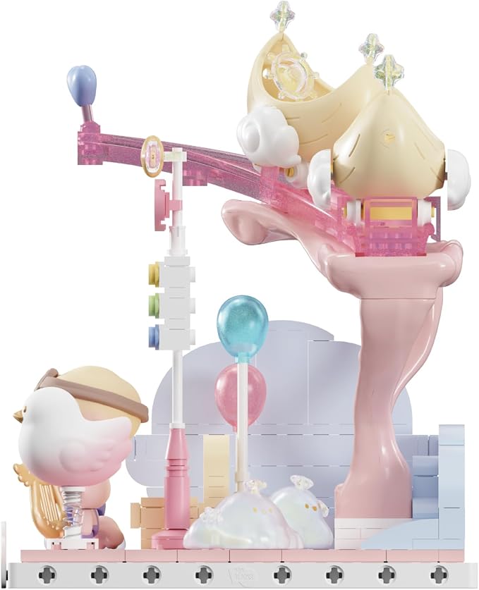 POP MART DIMOO Dream Melody Series Blocks-Crescent Moon Racer, Building Toy Set, Interactive Building Toy for Kids, Boys, and Girls