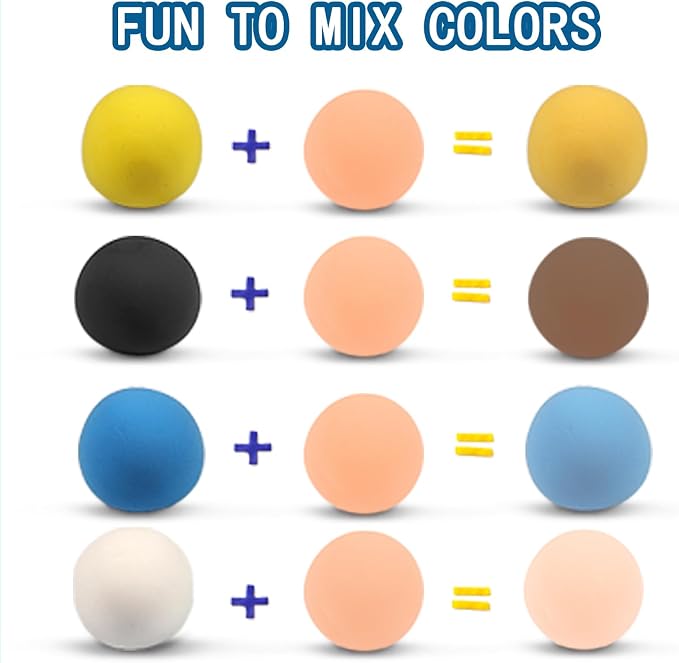 ifergoo Skin Air Dry Clay, DIY Creative Modeling Clay for Kids, Super Light Magic Foam Clay for Kids Age 3-12, Soft, No-Sticky & Non-Toxic, Molding Clay for School Art & Craft Project(Skin/100g/3.5oz)