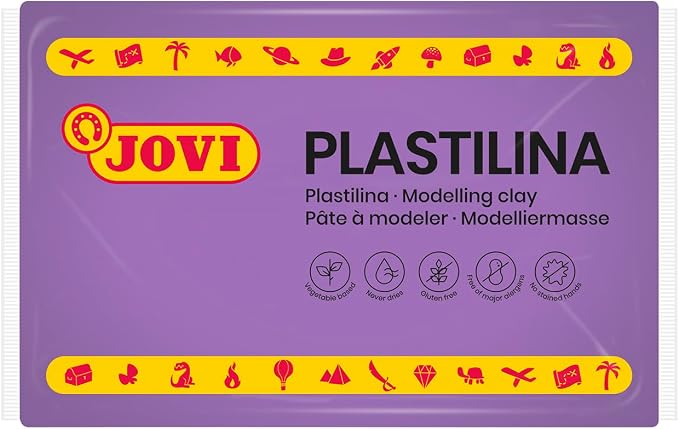 Jovi - Non-Hardening Modeling Clay, 3 lb Total, 4 Purple Bars, 0.77 lb Each | Arts and Crafts Non-Toxic and Gluten Free Plasticine