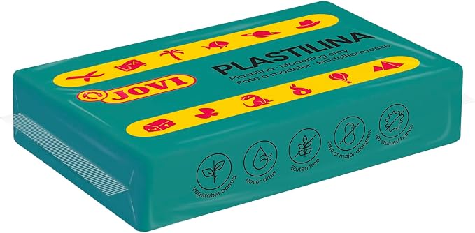Jovi Reusable Non-Hardening Modeling Clay, 30 Dark Green Bars, 1.75 oz Each | Total of 3.3 lb, Perfect for Arts & Crafts Projects