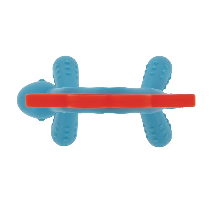 Nuby Geo Zoos Massaging Teether - Baby Teething Toy - Soft Easy Grip - 3+ Months - Dino - Easter Basket Stuffer