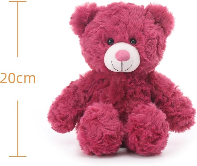 Apricot Lamb Berry Red Flower Bear Stuffed Animals for Kids, Soft Cute Plush Toys for Baby Girl and Boy, 8 Inches