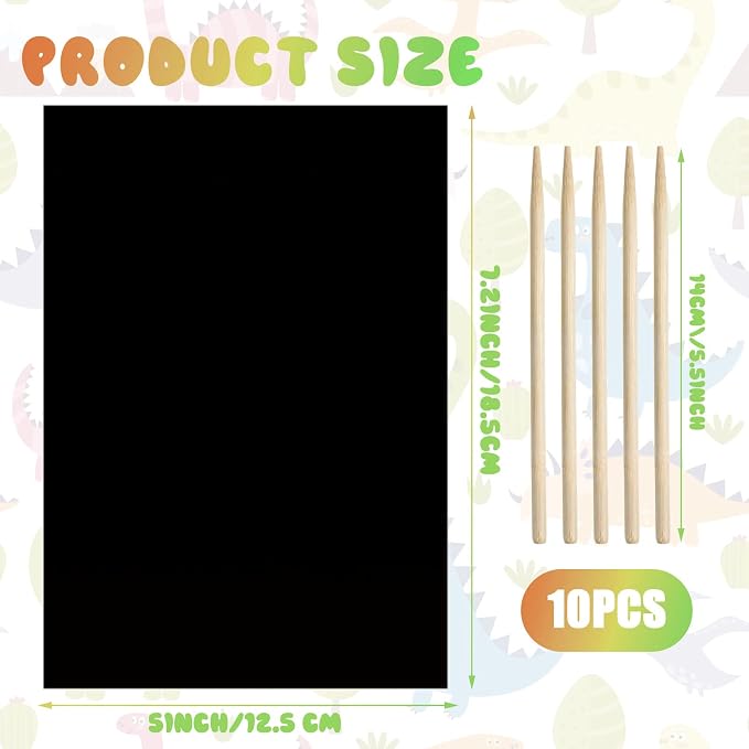 Gersoniel 120 Pcs Scratch Paper Art Set Adults Scratchboard Craft Kits 7.2 x 5 Inch Black Scratch Off Paper Scratchboard Pad Art Supplies with Wooden Stylus for DIY Birthday Party Gift Supplies
