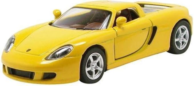 KiNSMART - Porsche Carrera GT 1:36 Scale 5" Die Cast Metal Model Toy Super Sports Car (Yellow)
