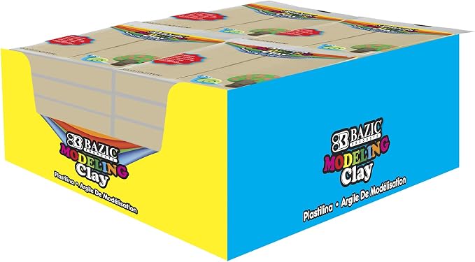 BAZIC Products Cream Modeling Clay, 1 lb, Non-Hardening, for Sculpting Art Crafts, Reusable, Case of 24