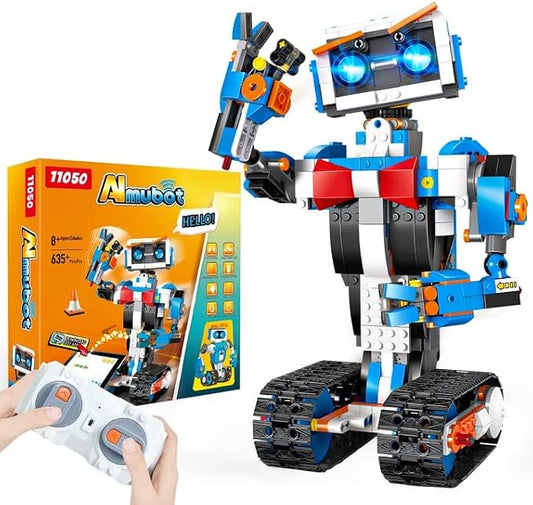 Stove Stoppaz Programmable STEM Building Kit, APP & Remote Control DIY Coding Toy, Rechargeable Educational Construction Set Gift Beginners and Family Robotics for Kids Ages 8-12