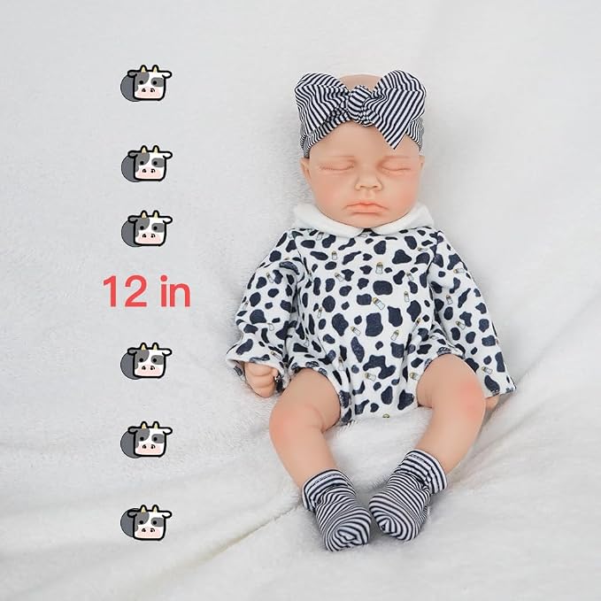 Boy 12 Inch, Full Body Silicone Baby Doll, Reborn Baby Dolls Silicone Full Body, Not Vinyl, Posable Newborn, Realistic Baby Doll