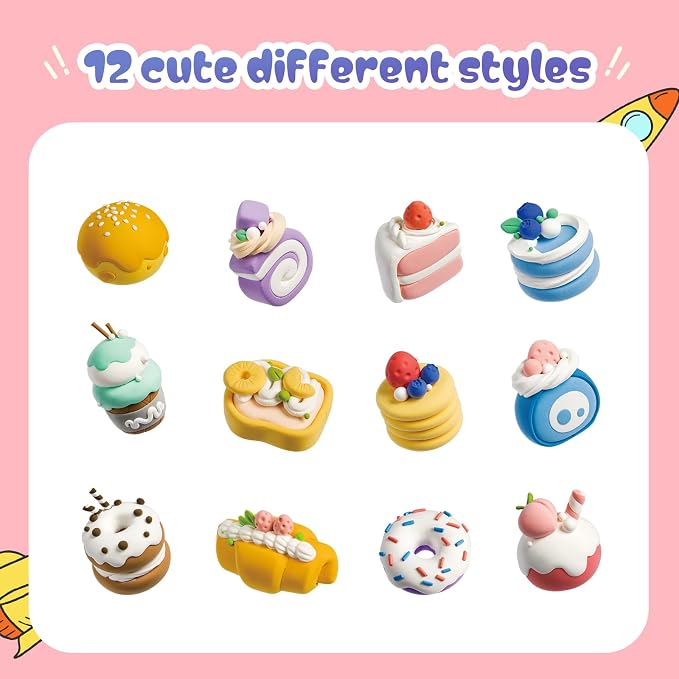 Both idea Air Dry Clay Kit, Cake Theme | 12 Packs, Non-Toxic Kids Gift | School & Party: Perfect for classroom art activities, birthday party favors, creative family DIY, and holiday celebrations.