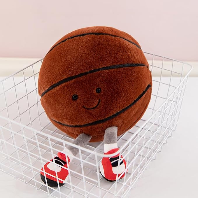 13.7" Cute Football Plush Toys Soft Stuffed Sport Throw Pillow Plush Ball Gift for Kids Birthday and Christmas Decoration (Basketball)