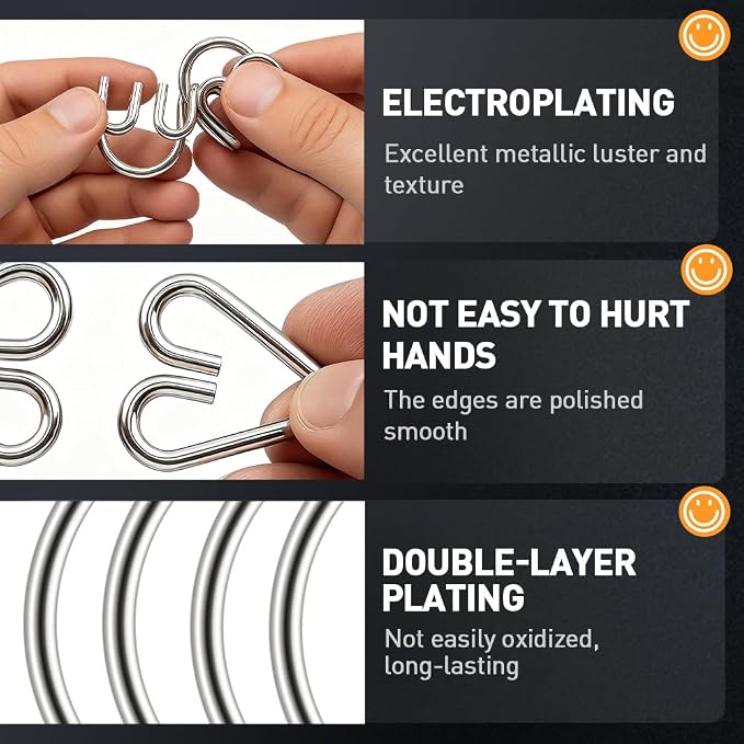 Metal Brain Teaser Puzzles Ring, 3D Interlocking Metal Wire IQ Logic Game, Challenging Iron Ring Puzzle for Adults, Educational Party Favor Travel Thinking(Type 1)
