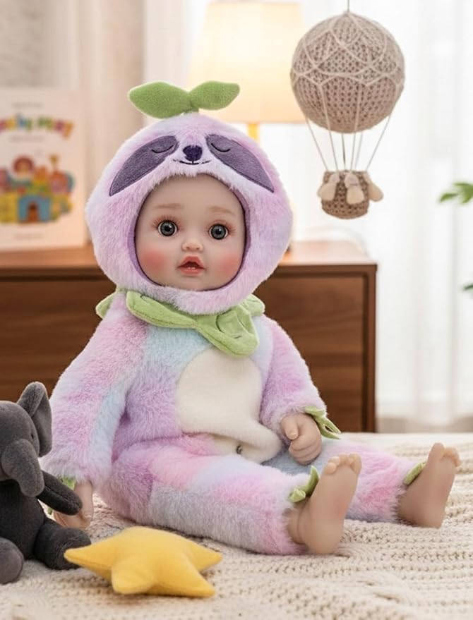 Baby Doll, 18 Inch Realistic Soft Body Baby Doll Real Life Baby Dolls with Accessories, for 3+ Year Old Girls, Pretend Play, Collection, Gift-Ready (Purple)