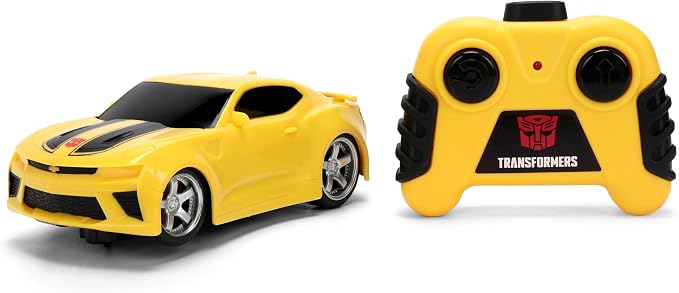 Jada Toys 1:32 RC Transformers Bumblebee Camaro – Simple Function Remote Control Car for Kids with 5.5" Body and Autobot Styling – No Figure Included