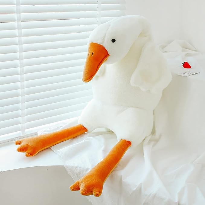 41.5 Inches Goose Stuffed Animal Stuffed Goose Plush White Swan Throw Pillow Toy (White, 41.5")