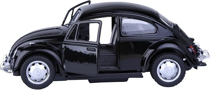 Berry President Classic 1967 Classic Beetle Bug Vintage 1/32 Scale Diecast Metal Pull Back Car Model Toy for Gift Kids (Black)
