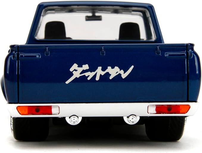 Jada Toys JDM Tuners 1:24 Scale Die-Cast 1972 Datsun 620 Pickup – Opening Doors, Detailed Interior, Rubber Tires, Collectible for Ages 8+(Gloss Blue)