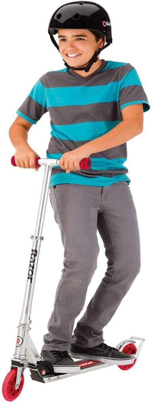 Razor A3 Kick Scooter for Kids Ages 5+ - Larger Wheels, Front Suspension, Wheelie Bar, Lightweight, Foldable, Aluminum Frame, and Adjustable Handlebars